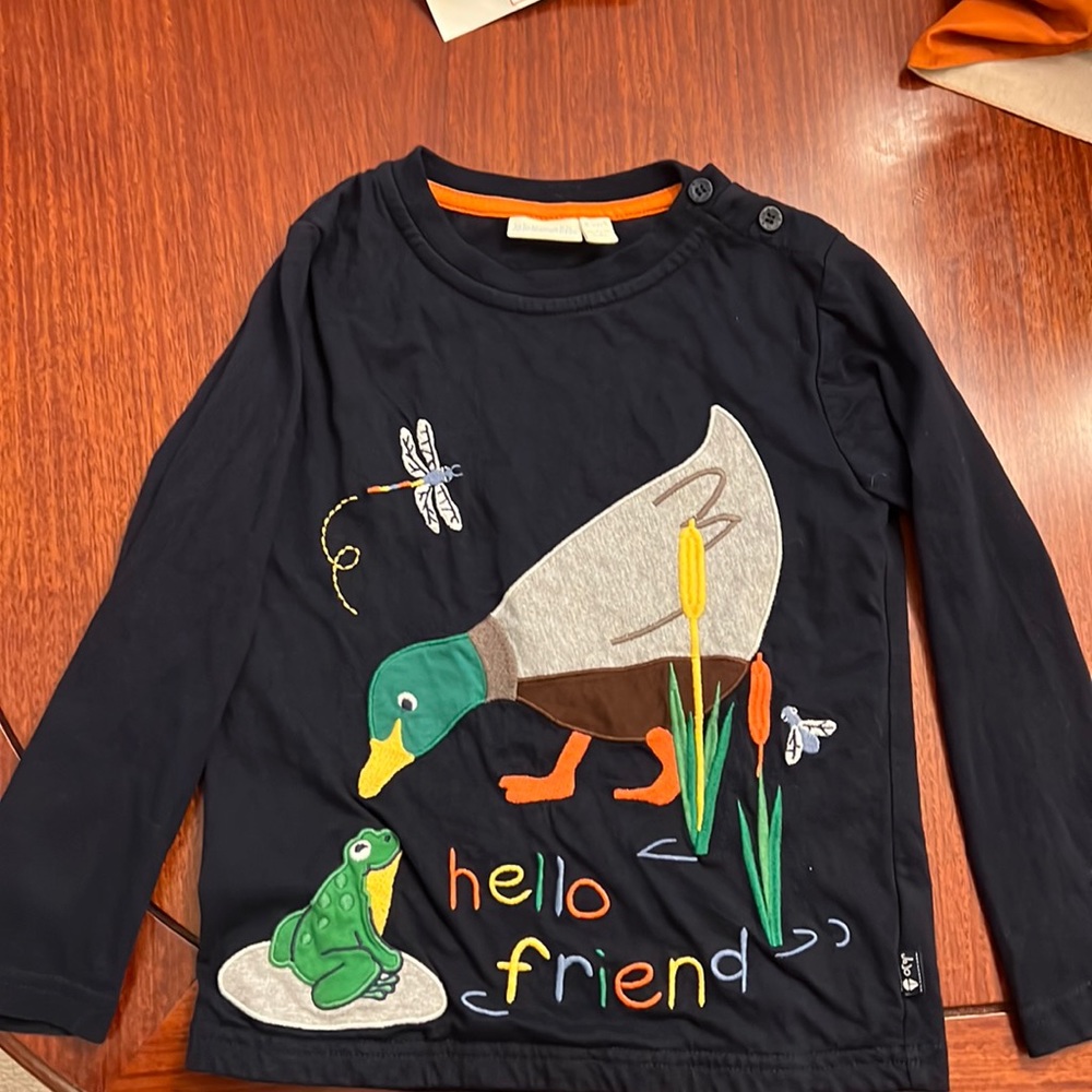 JoJo Maman BeBe navy tee shirt size 4-5
